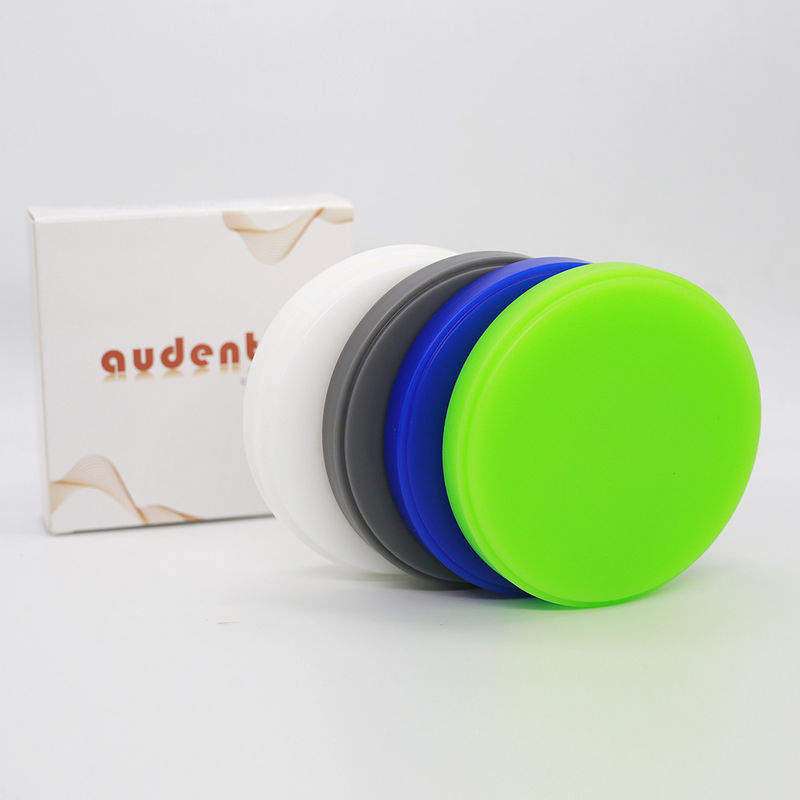 Bloque de disco de cera dental azul, verde, blanco, gris para cubrimientos y coronas dentales precisos y estables
