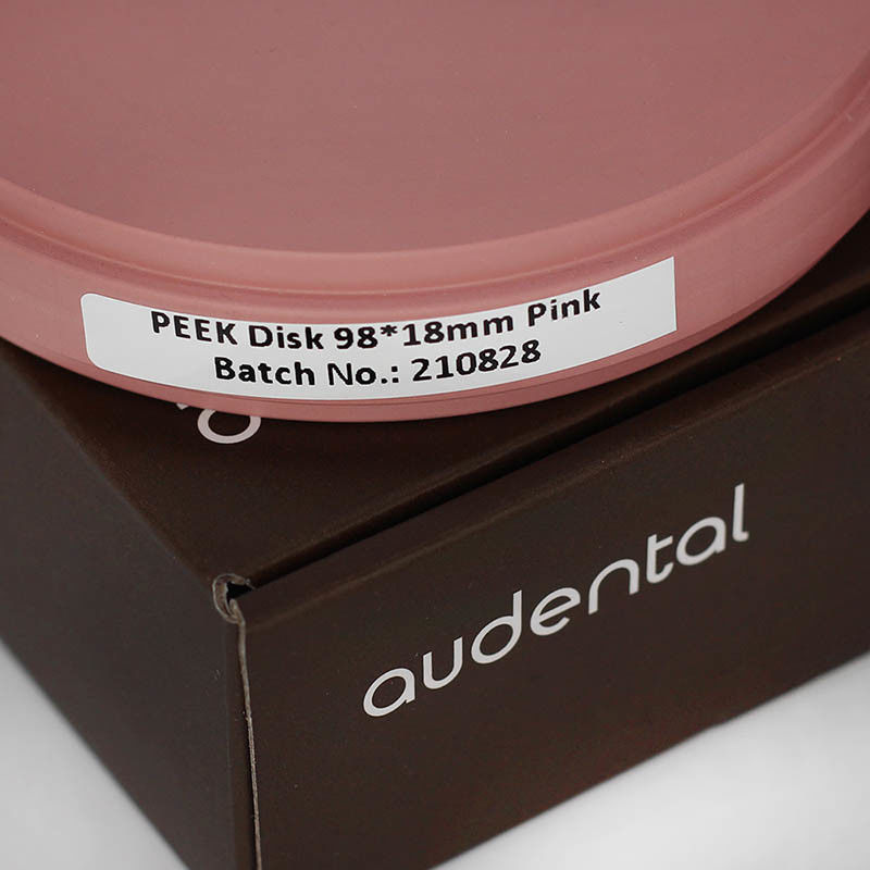 Audental 98*10mm-25mm PMMA de color claro Bloques de disco Dental Material de laboratorio de resina Disco CAD CAM Dental PMMA