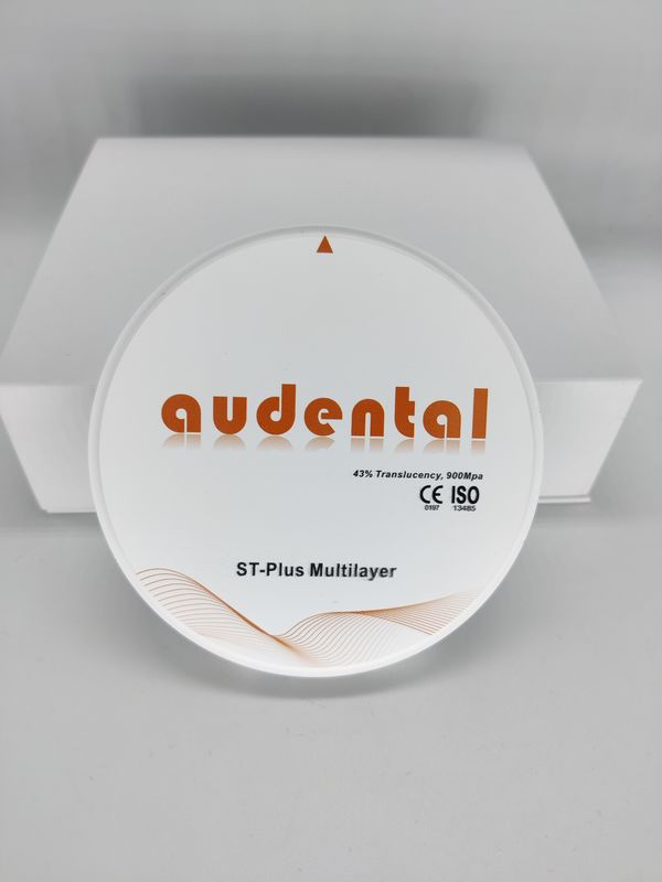 46% Translúcido ST-Plus Multicapa Zirconia Redondo Disco Bloqueado Liso Vita 16 Sombra para Restauración Dental