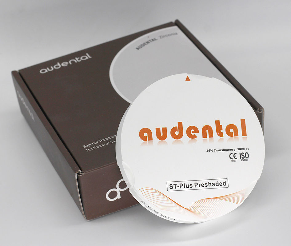 Disco redondo translúcido Vita 16 ST-Plus de zirconio de bloque con 46% de translucidez y resistencia a 900Mpa