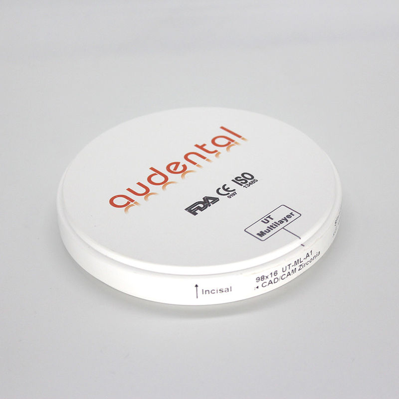 Bloque de zirconio de 12-25 mm de espesor de múltiples capas con resistencia 600Mpa UT ML Yttria de zirconio estabilizado