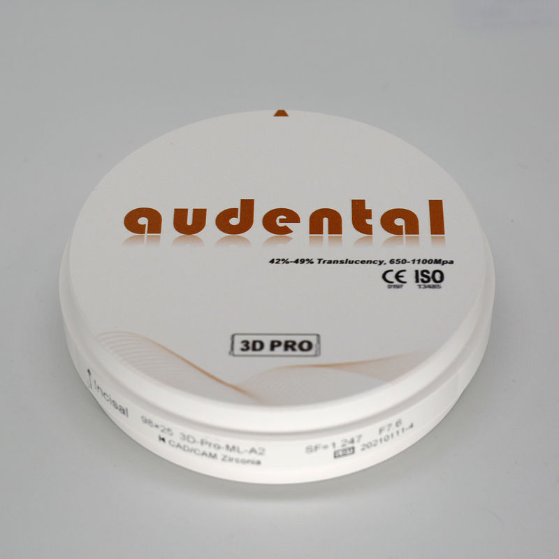 Densidad dental cerámica de zirconio de alta densidad después de la sinterización 6.0 g/cm3 Radioactividad 0.1Bq/g