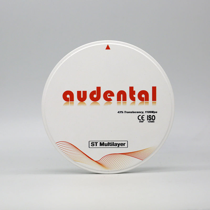 Audental 98 ST Bloque de zircónia dental 1100MPA 43% TRANSLUCENCY Color A1, A2, A3