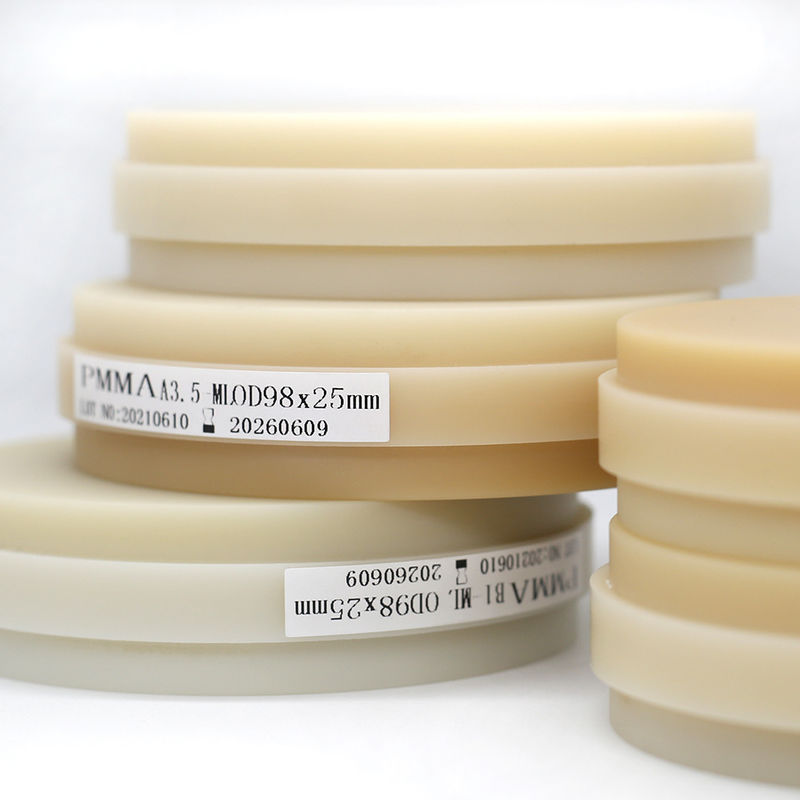 Audental Cad Cam Máquina de fresado de 16 colores PMMA Múltiplas capas base de dentadura de resina bloque dental PMMA