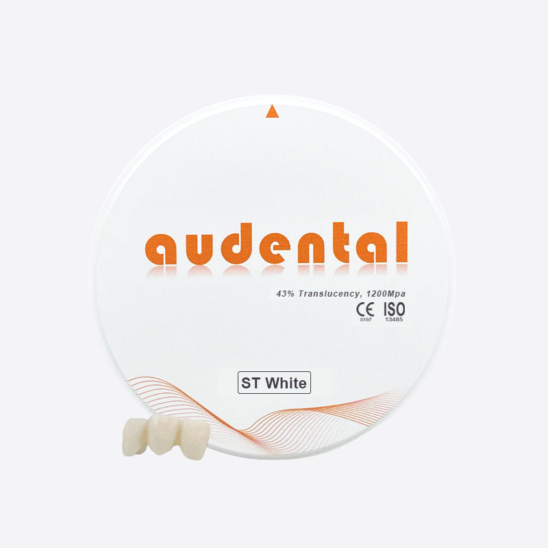 43% Bloque de zirconio dental de alta translucidez con 1200Mpa de alta resistencia para la restauración dental