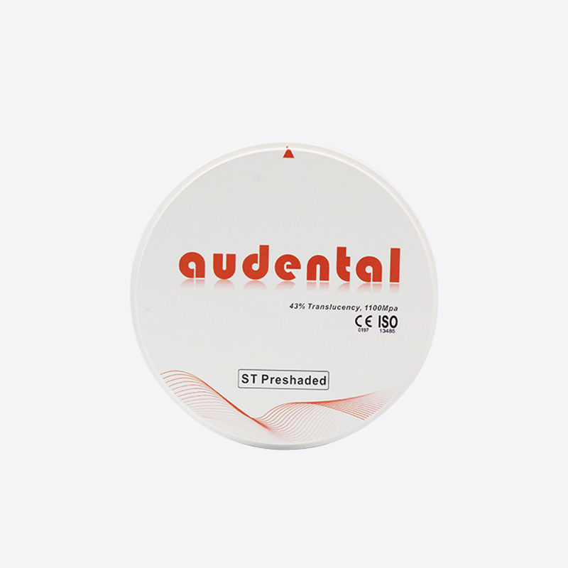 Bloque de zirconia pre-sombrado de alta translucidez y resistencia para restauraciones dentales estéticas naturales y casos de contorno completo