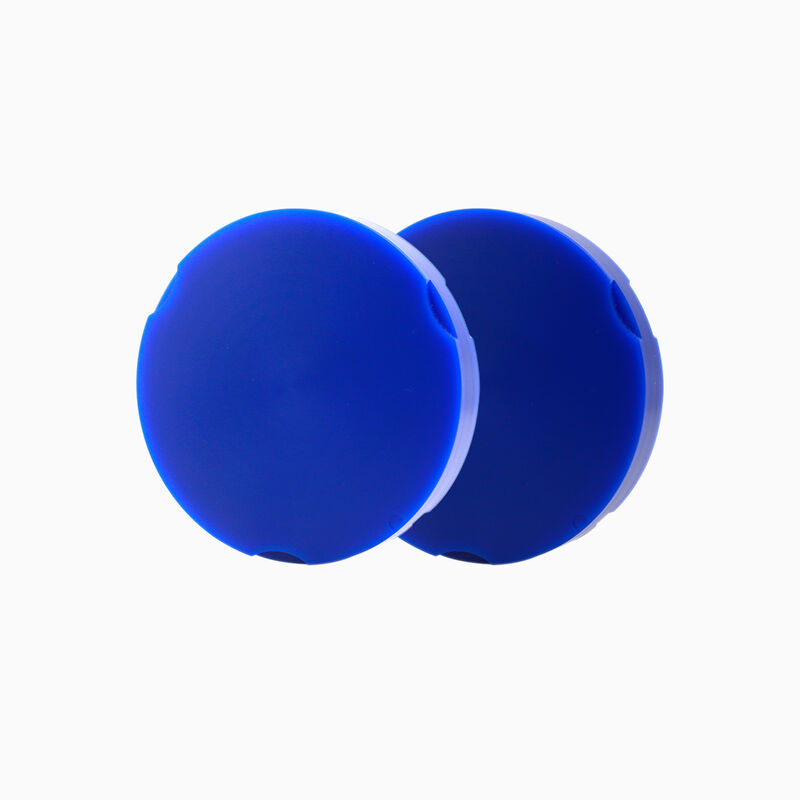 Disco de cera dental en múltiples colores azul verde blanco diseñado para quemarse limpio y permitir una fácil visualización de la morfología oclusal