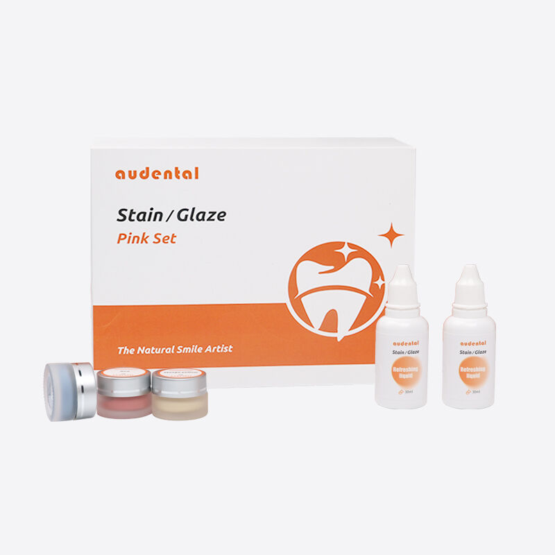 Equipo de laboratorio dental que proporciona reproducción de color y esmalte brillante en un solo paso para restauraciones de zirconio de contorno completo