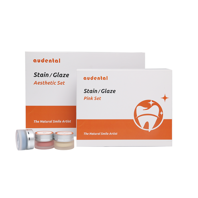 Equipo de laboratorio dental que proporciona una combinación de sombras y una aplicación suave para la cerámica dental, incluida la zirconia de contorno completo