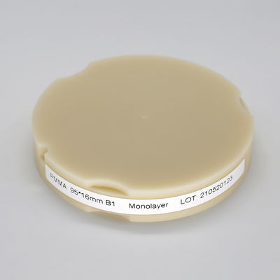 Bloque de fresado dental de 95 mm con disco mono PMMA en blanco
