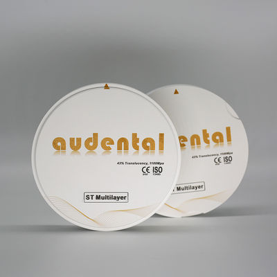 Bloque de zircónía de múltiples capas con 18 mm 43% de resistencia flexionada translúcida