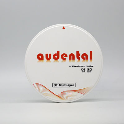 Audental 98 ST Bloque de zircónia dental 1100MPA 43% TRANSLUCENCY Color A1, A2, A3