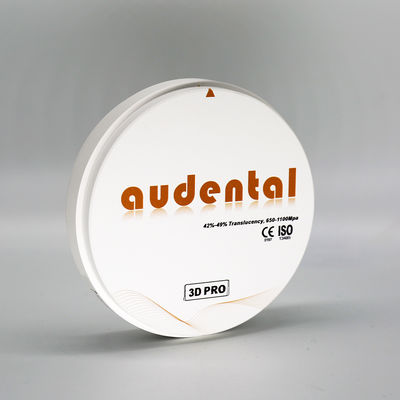 Translucidez 42-49% Audental CAD CAM Disco de zircón, 20 colores Bloque de zircón dental