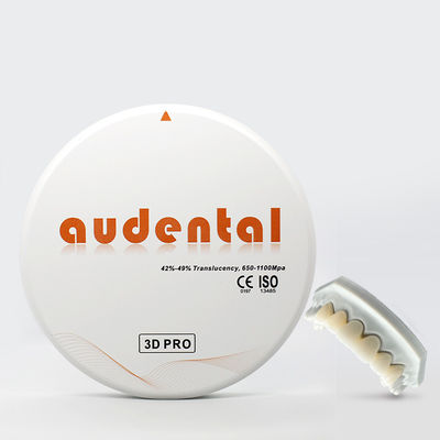 Bloque de zircónia multicapa dental para fresado CAD CAM 49% Translucidez Blanco