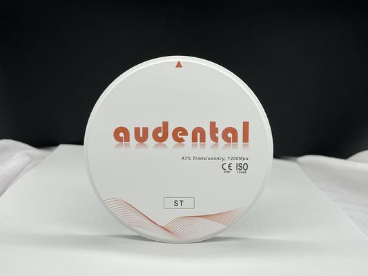 Bloque de zirconia blanco ST/DST de alta resistencia, 41-43% translúcido, para restauraciones dentales