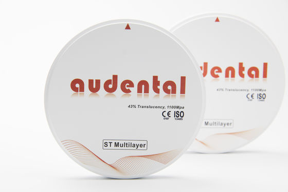 Laboratorio Dental Procesamiento rápido ST Multicapa Zirconia en blanco No se necesita colorante para la restauración