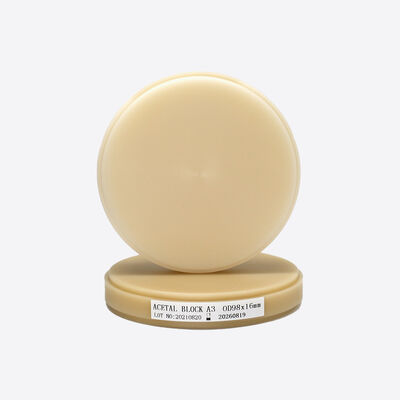 Material de fresado de laboratorio dental Bloque de PMMA rosa-A2 para dentaduras completas 98mm/95mm Tamaño y forma